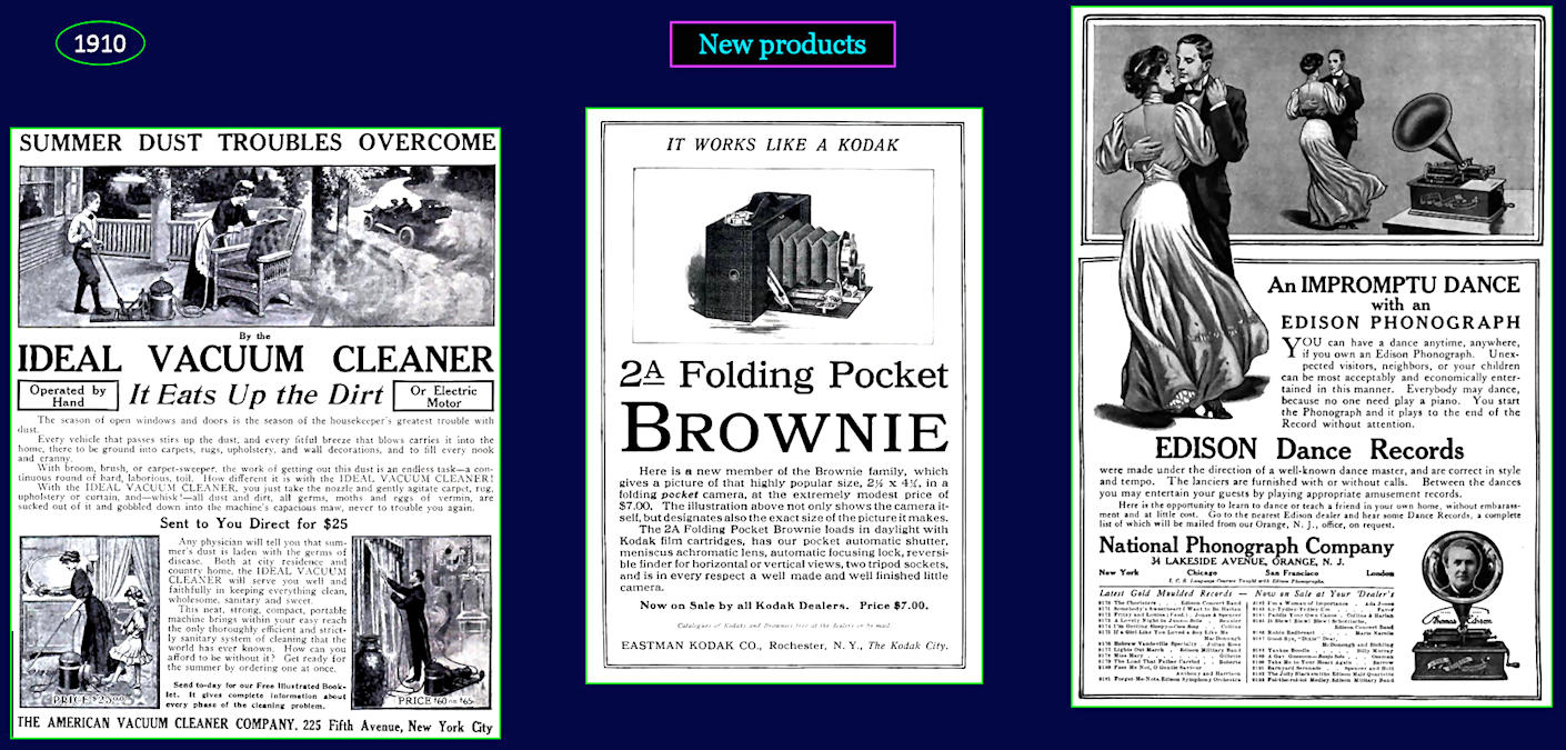 Electric appliance ads, 1910
